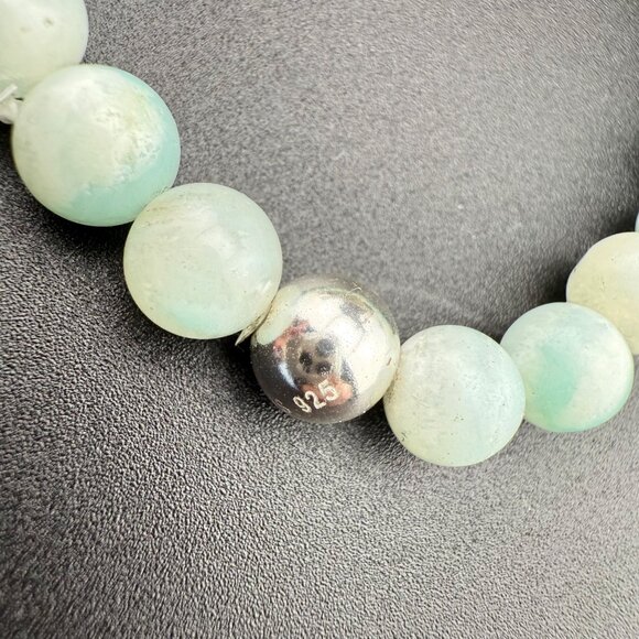 Amazonite‎ Gemstone Bracelet With Sterling Silver Bead - Picture 7 of 8
